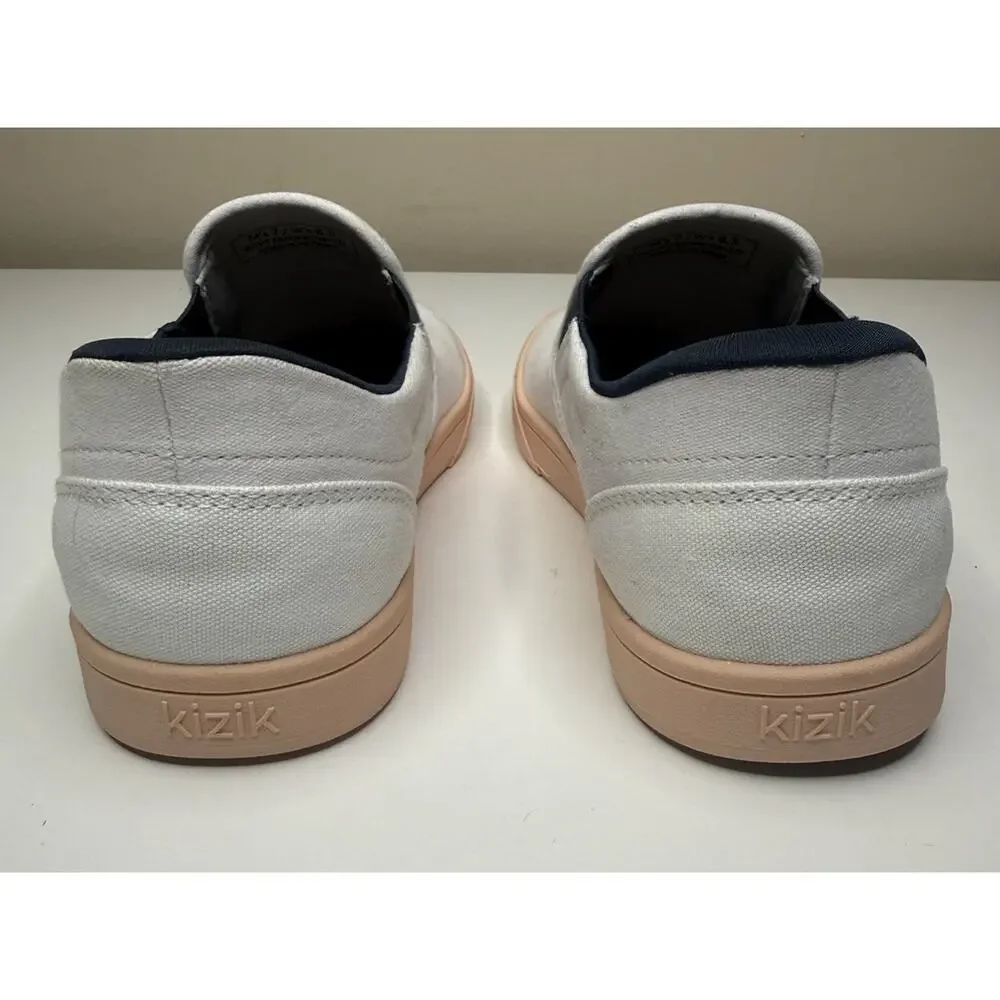 Kizik Venice Sneaker Unisex Womens 8.5 Mens 7 White Canvas Slip On Casual Loafer